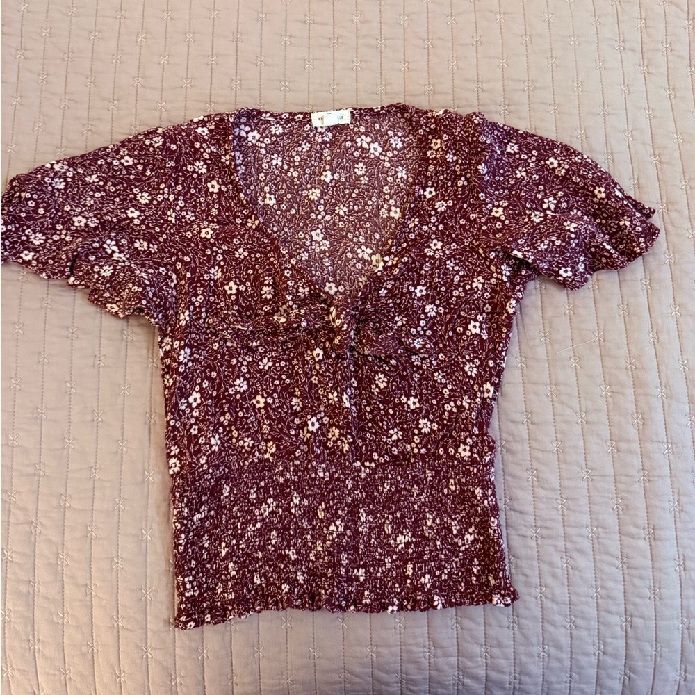 Short Sleeve Cropped Blouse